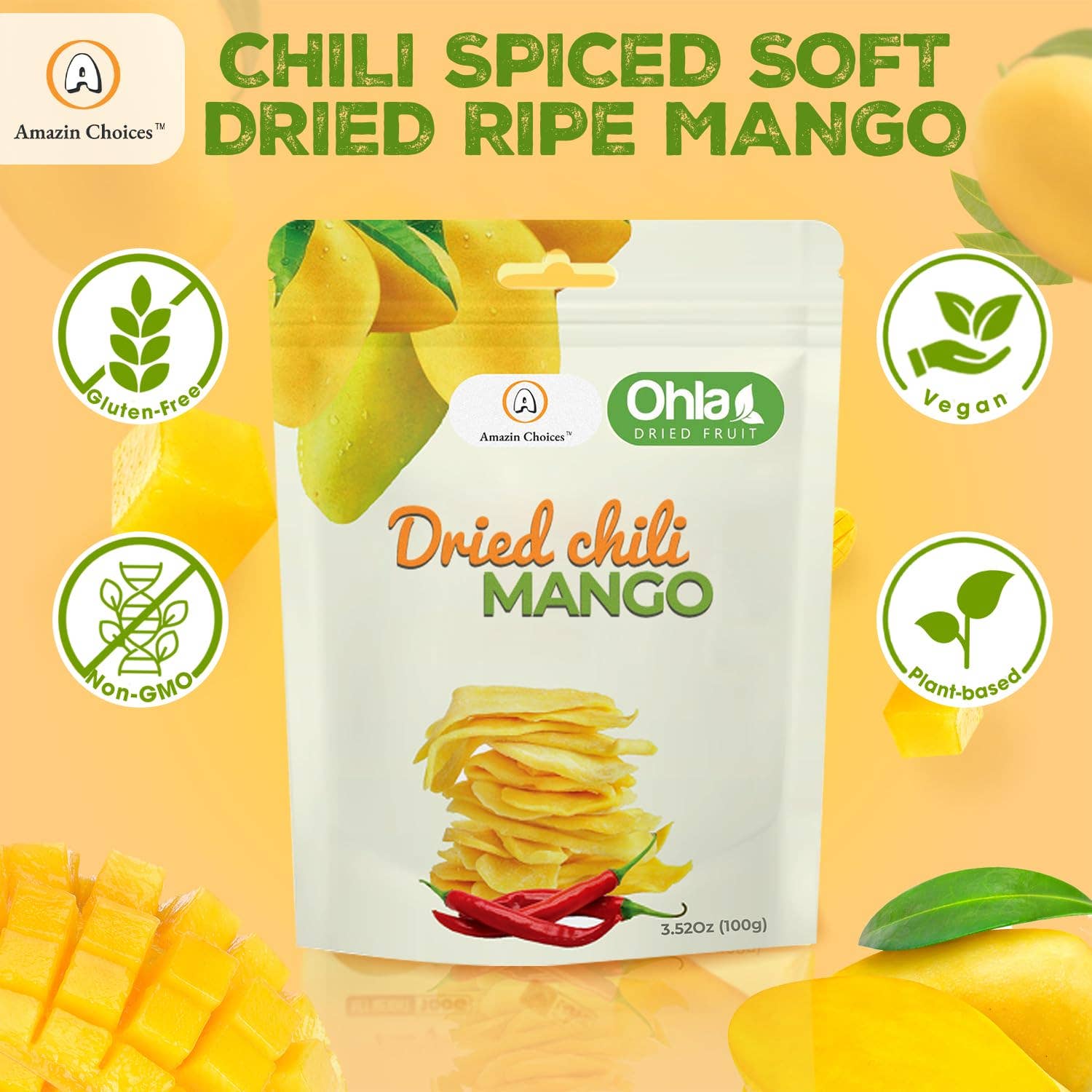 Amazin Choices - Wholesale Dried/Dehydrated Fruit - Dried chili mango 100g2