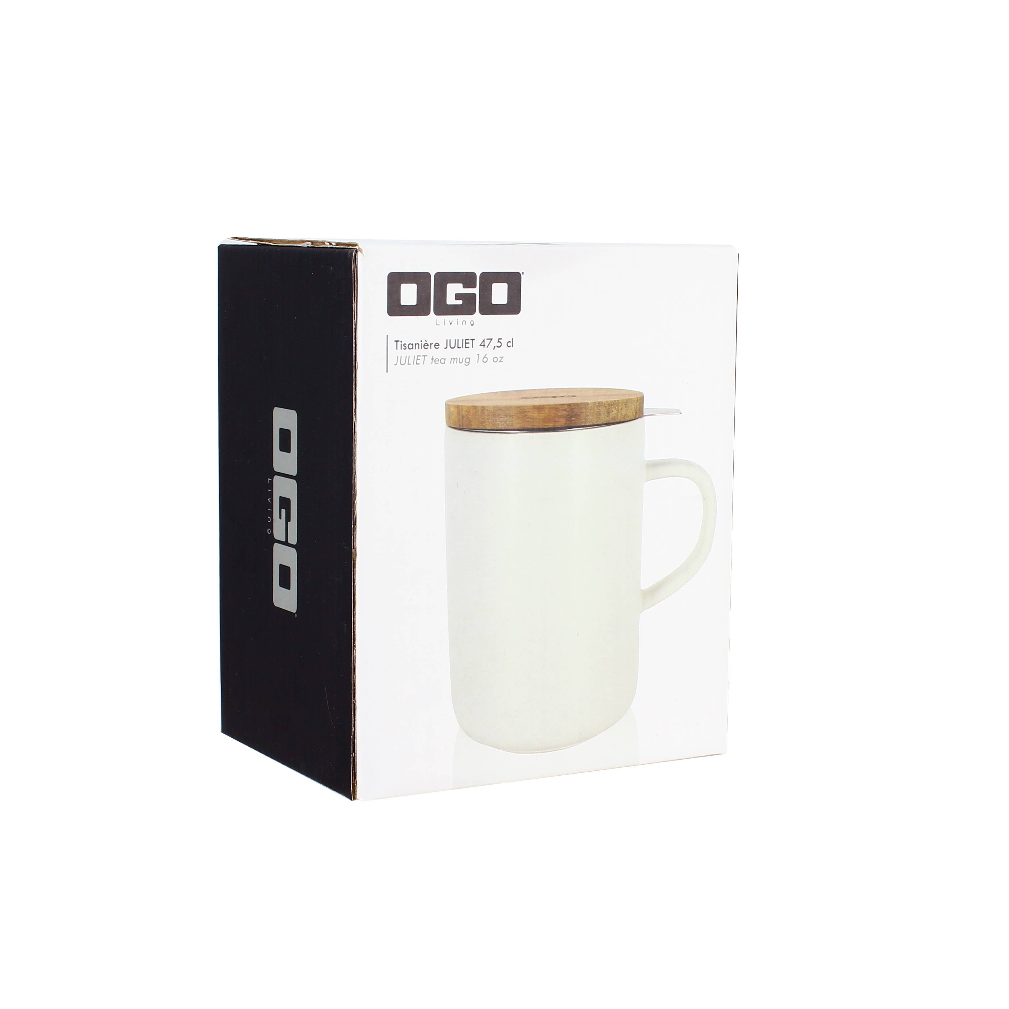 Ogo living - Vendita all'ingrosso Teiere - Teiera Juliet in gres bianco con coperchio in acacia4