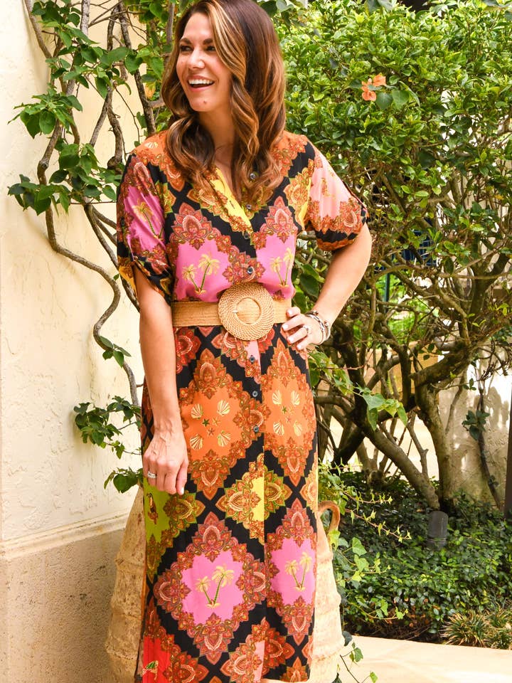 Jurk voor overdag/Terra Cotta Sol voor wholesale door Walker&Wade