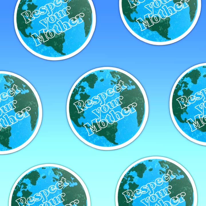 Bekkbe and Nono - Venta al por mayor Pegatina - PEGATINA Respeta a tu madre (Tierra) | Adhesivo para botella1