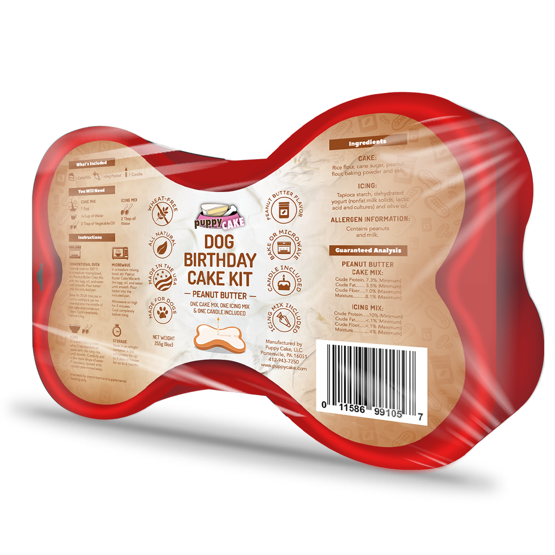 Pet Palette Distribution - Wholesale Pet Treats - Dog - Puppy Cake Dog Birthday Cake Kit Peanut Butter1