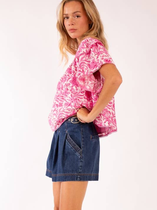 Heyson - Wholesale Blouse - Women's - JOT1032 Floral Short Sleeve Top 9