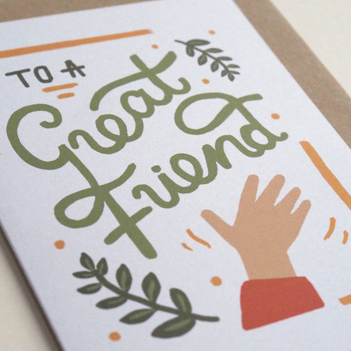 Jade Fisher – wholesale Friendship card – To A Great Friend Illustrated Card1