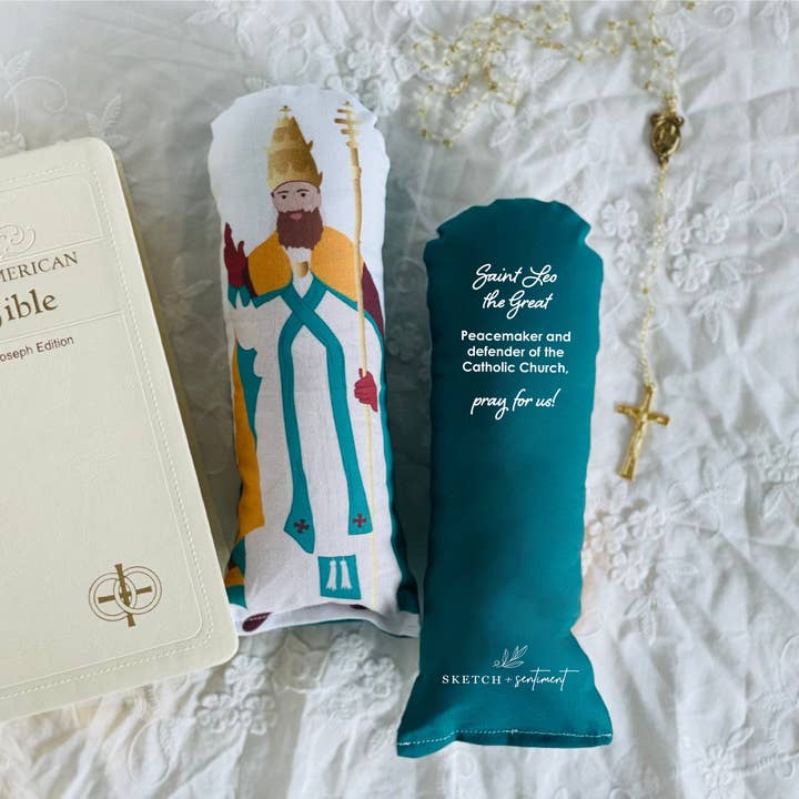 Sketch + Sentiment - Wholesale Stuffed/Plush Toy - Kids & Baby - Saint Leo the Great, Pope Leo I Plush Prayer Doll