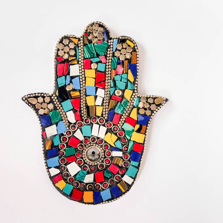 Artschatz LLC - Wholesale Incense Holder - Hamsa Hand - Multicolor - Incense Holder