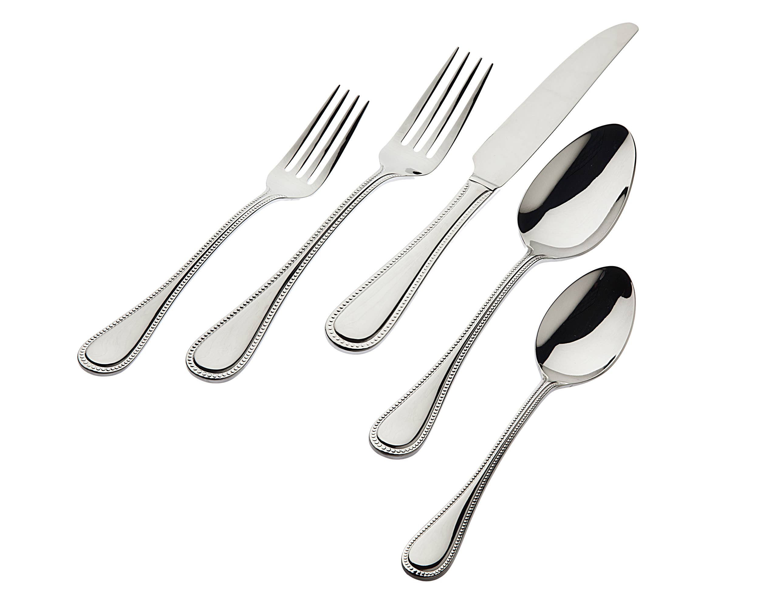 Godinger - Wholesale Flatware Set - 18/0 Stainless Steel 20pc Bead Flatware Set-Service for Four