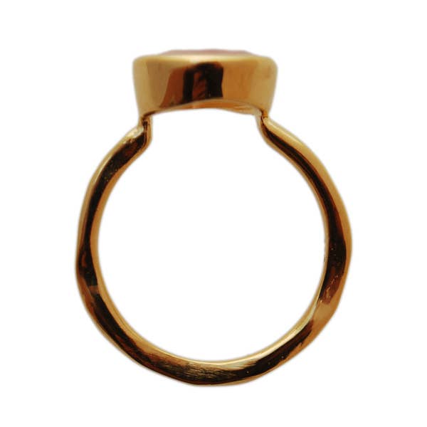 BenjaminMach – wholesale Cocktail/Statement Ring – Gikt-ring i 925 silver med guldbeläggning och rosa kvarts i droppe1