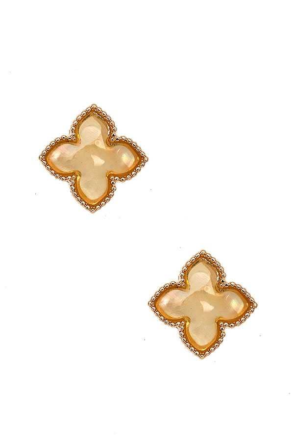 anbfashion - Wholesale Stud/Post Earrings - FOUR PETAL FLOWER POST EARRING 5428