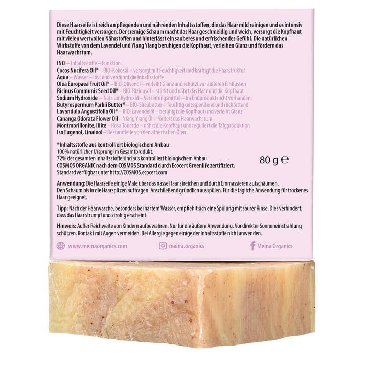 Meina Organics - Wholesale Shampoo Puck/Solid Shampoo - Hair Soap with Lavender and Ylang Ylang1