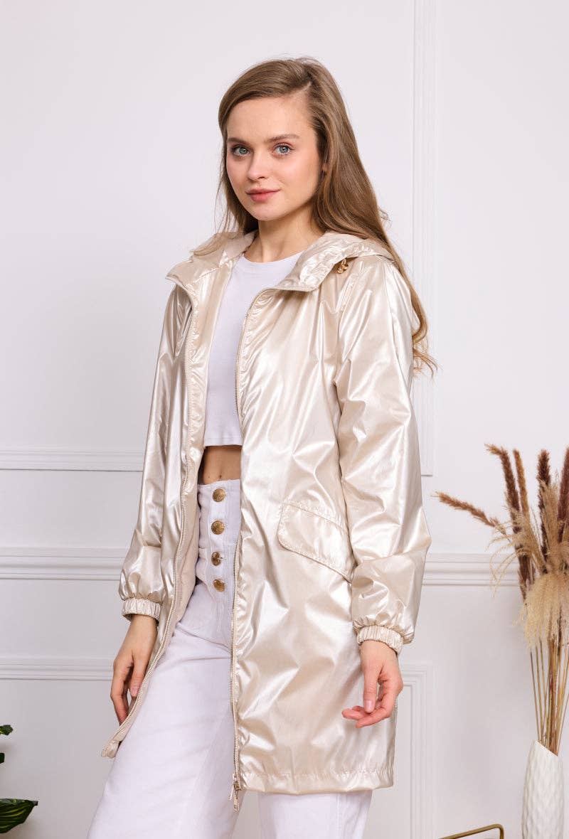 SOFTY - Vente Veste – femme - Blouson à capuche imperméable effet irisé S56021
