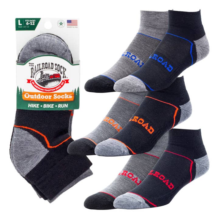 Large Outdoor Quarter Socks (2pr) for wholesale by Railroad Sock llc