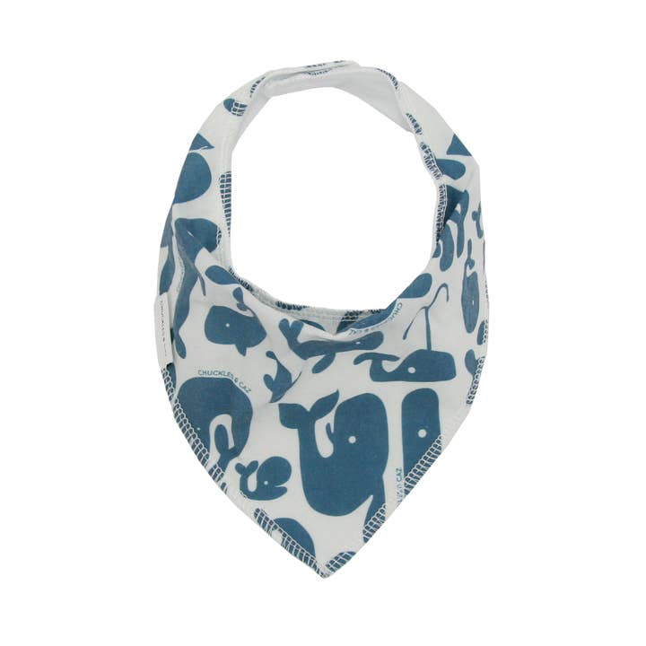 Blue Whales Dribble Bib for wholesale by Chuckles & Caz