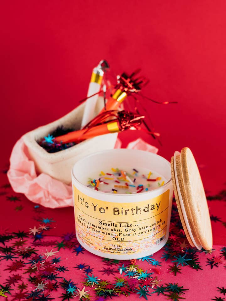 It's Yo' Birthday Conversation Candle for wholesale by BeYOUtiful Bath* Body * Burn