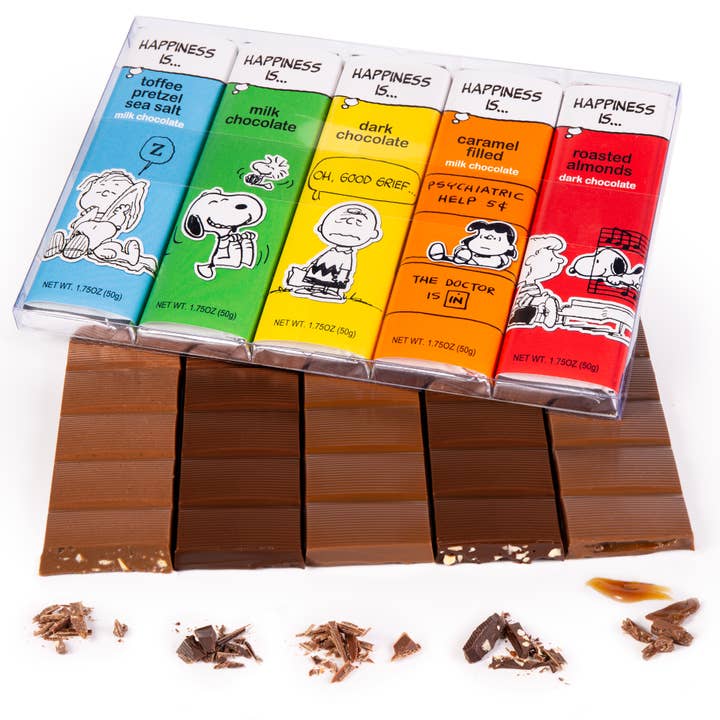 Astor Chocolate Corp. - Wholesale Chocolate Bar - Peanuts Everyday 1.75Oz 5 Bar Pack Snoopy, Charlie Brown