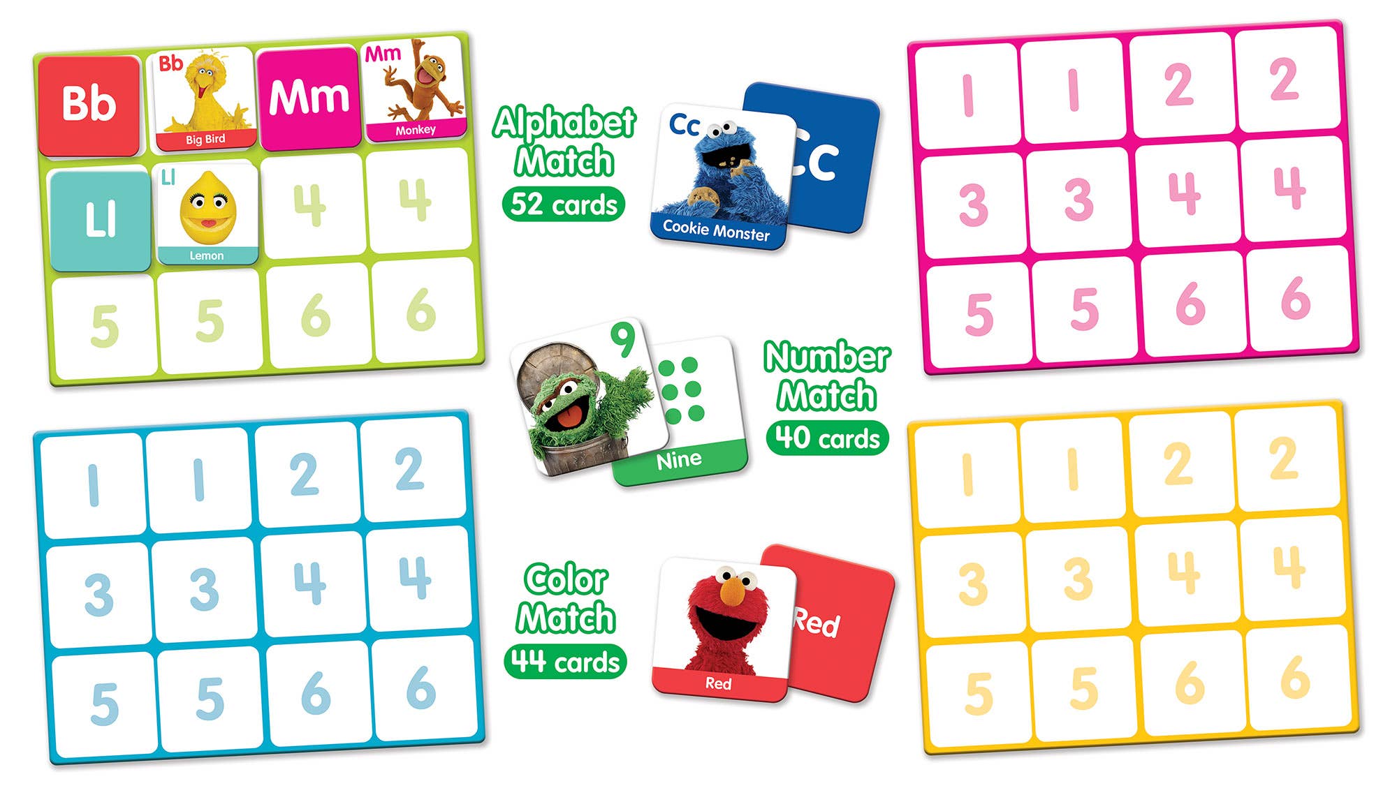 Masterpieces Puzzles - Wholesale Brain Game - Kids - Sesame Street 3-in-1 Matching Game1