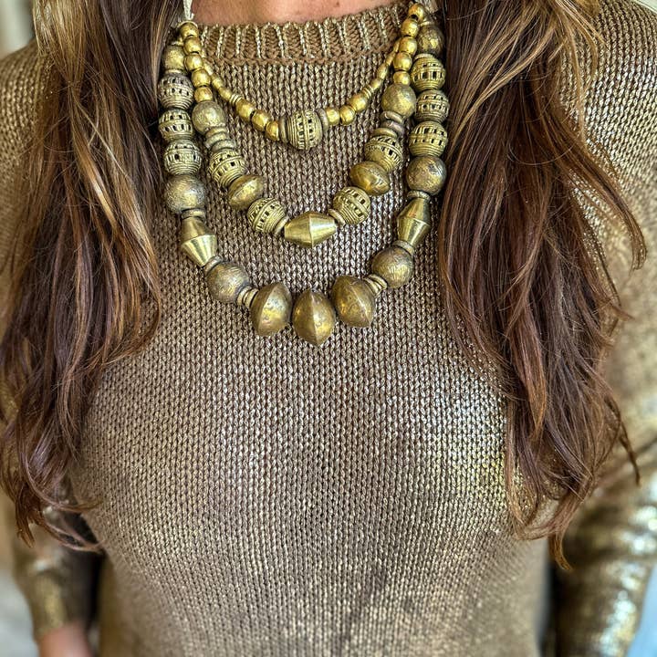 Twine & Twig - Wholesale Bib Necklace - Layered Classic Necklace | Gold2