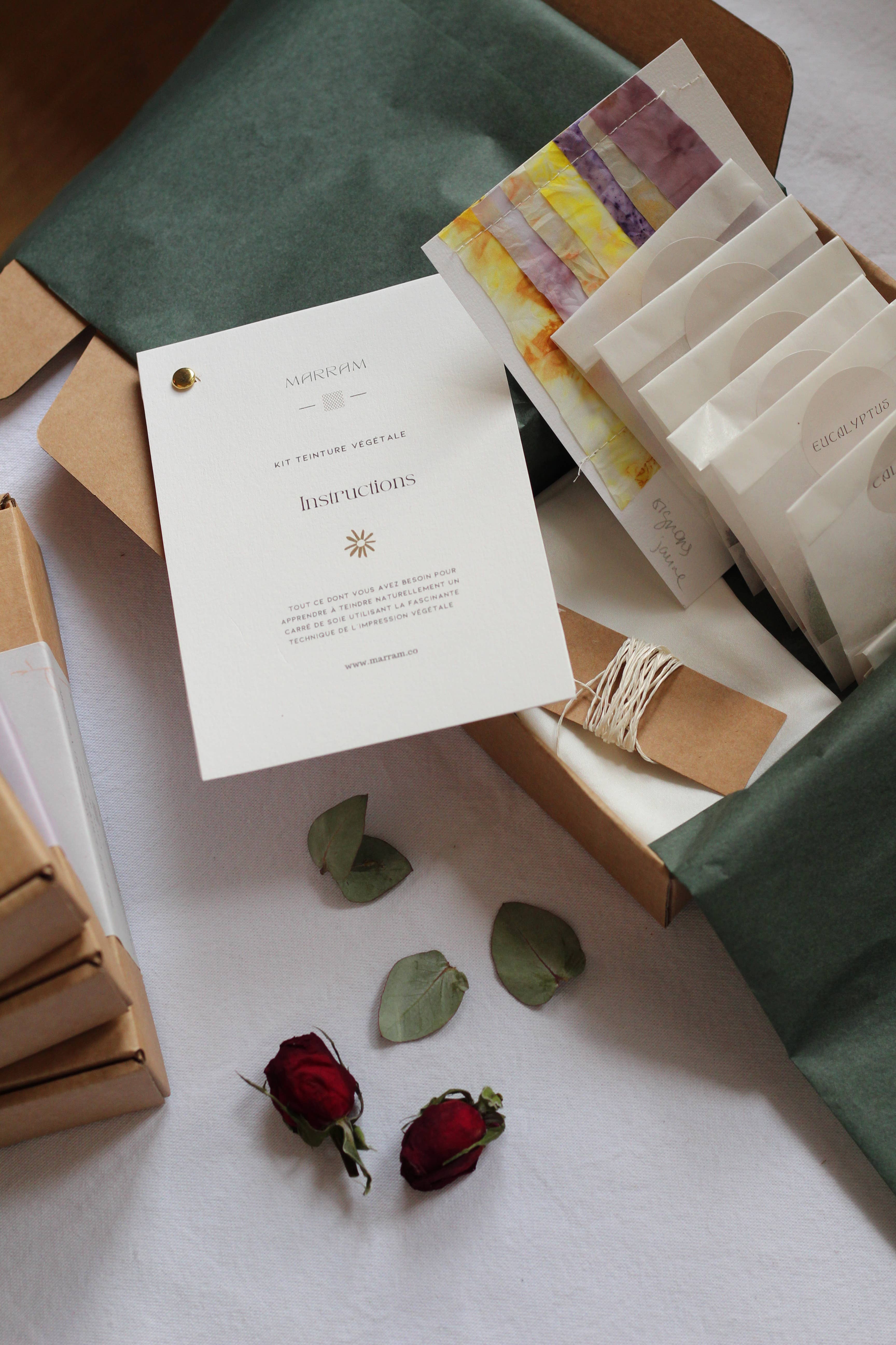 Marram – Kit de artesanato DIY por atacado – Kit de Tinta Natural - Tingimento de Lenço em Seda por Bundles6