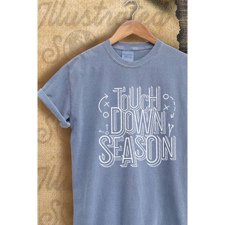 TOUCHDOWN TIME VINTAGE GRAPHIC TEE for wholesale by Illustrated Society