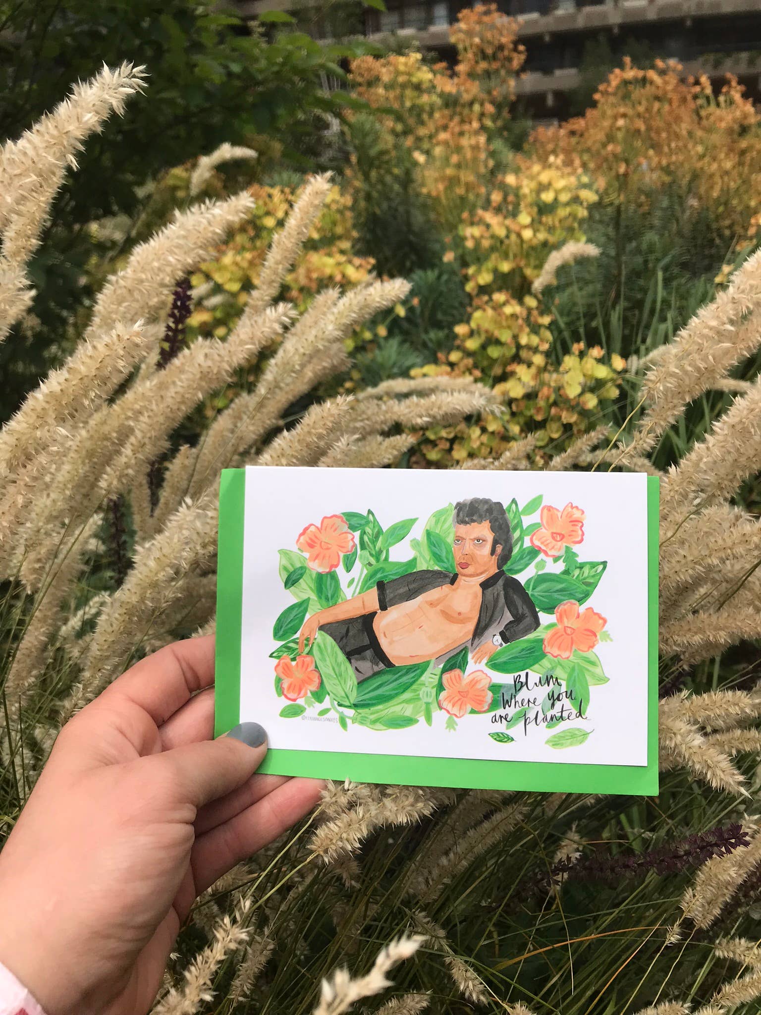 Fernandes Makes – wholesale Everyday greeting card – Blum Where You Are Planted, Goldblum A6 Greeting Card2