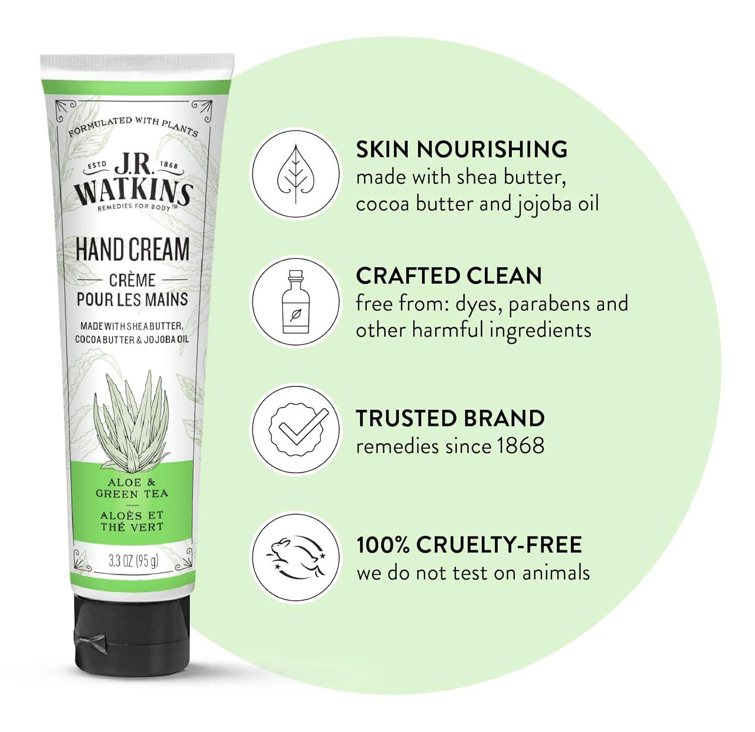 Innovarix - Wholesale Hand Cream/Lotion - Natural Moisturizing Hand Cream Aloe & Green Tea 3.3 Oz.2