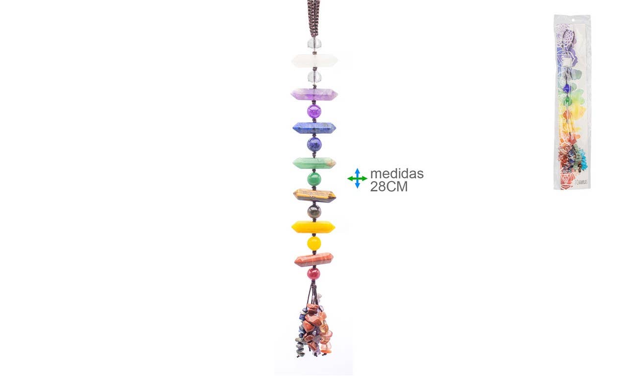 Esoterica Arte - Wholesale Spiritual Stone/Crystal - Stone Pendant 7 Chackras 28cm (3 pcs.) #2630