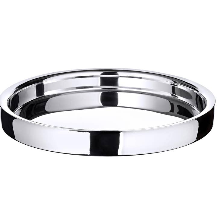 EDZARD - Wholesale Serving tray - Tray Serving Tray Alaska, Round, Stainless Steel