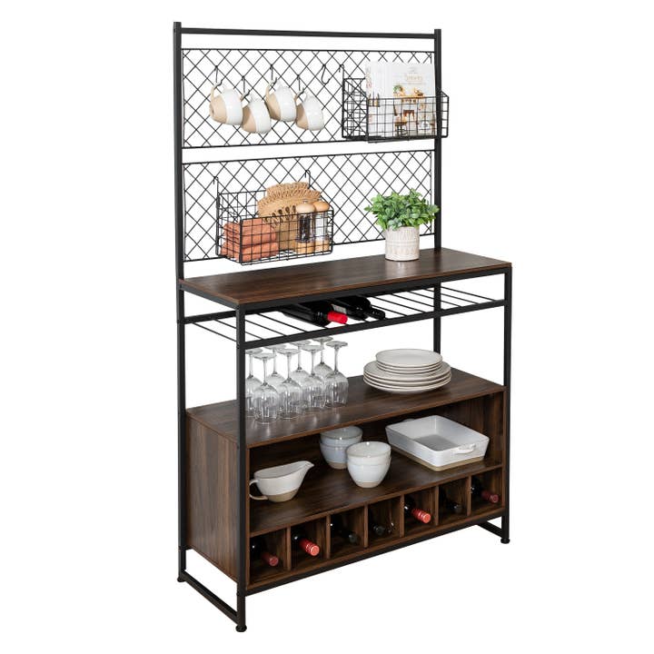 Multi-Purpose Kitchen Bakers Rack With Wine Storage for wholesale by Honey-Can-Do