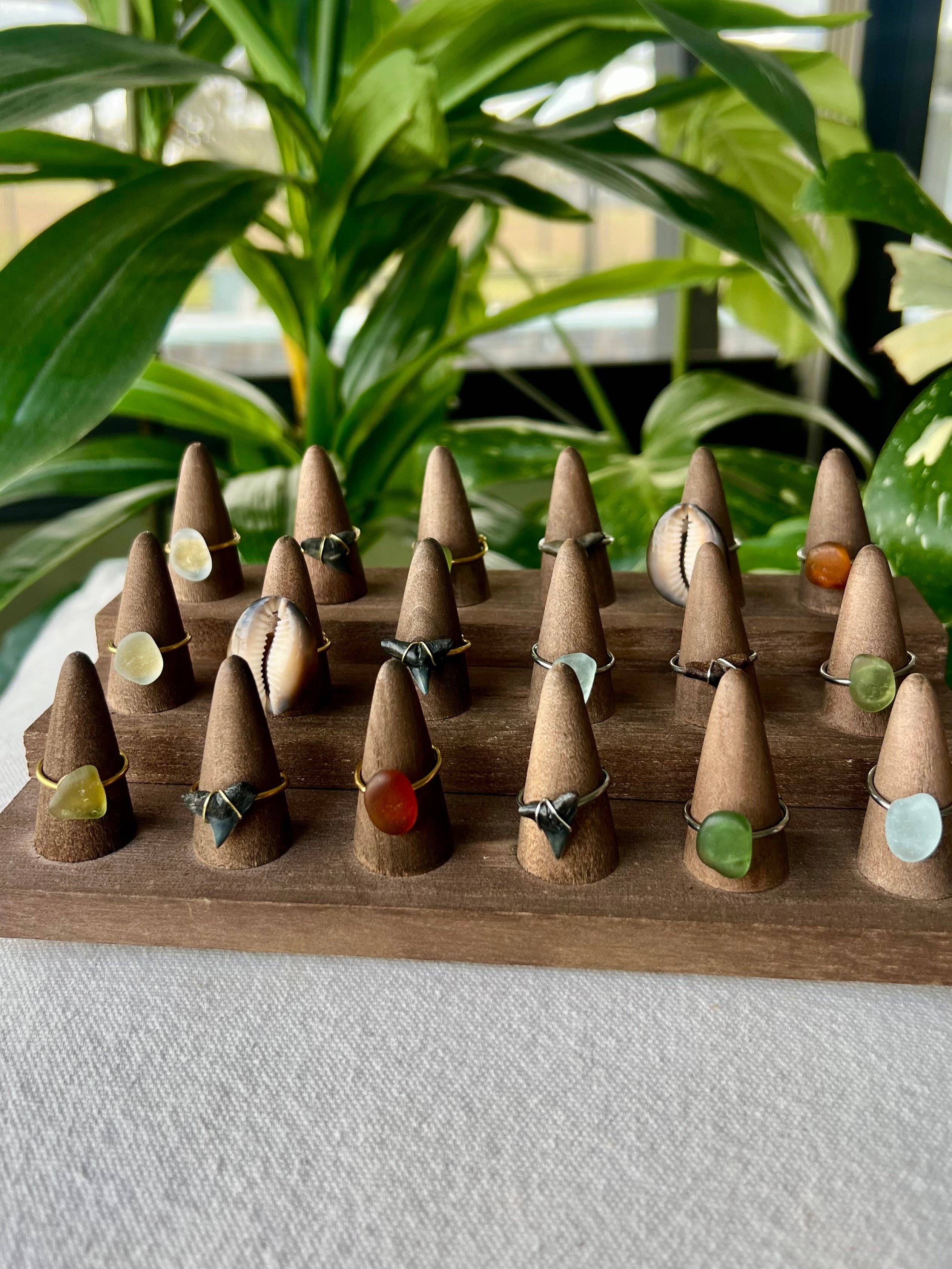 HALT - Wholesale Single Stone/Solitaire Ring - Gold Sea Glass Rings | Hawaiian Surfer Beach Jewelry5