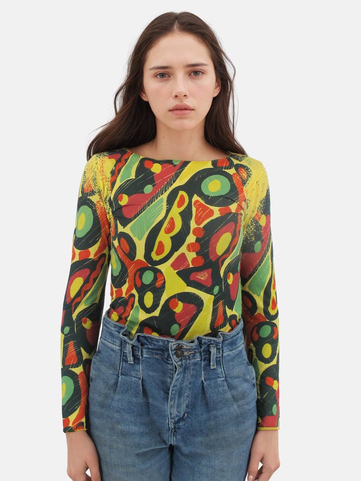 AMB Designs - Wholesale Blouse - Women's - 60's Second Skin Raw Edge Top
