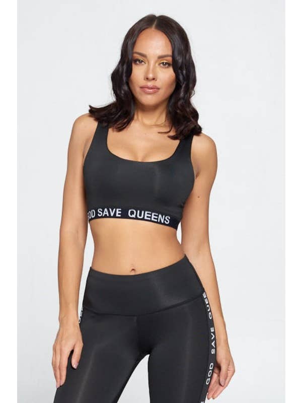 Black Wide Strap Open Back Yoga Set for wholesale on Faire