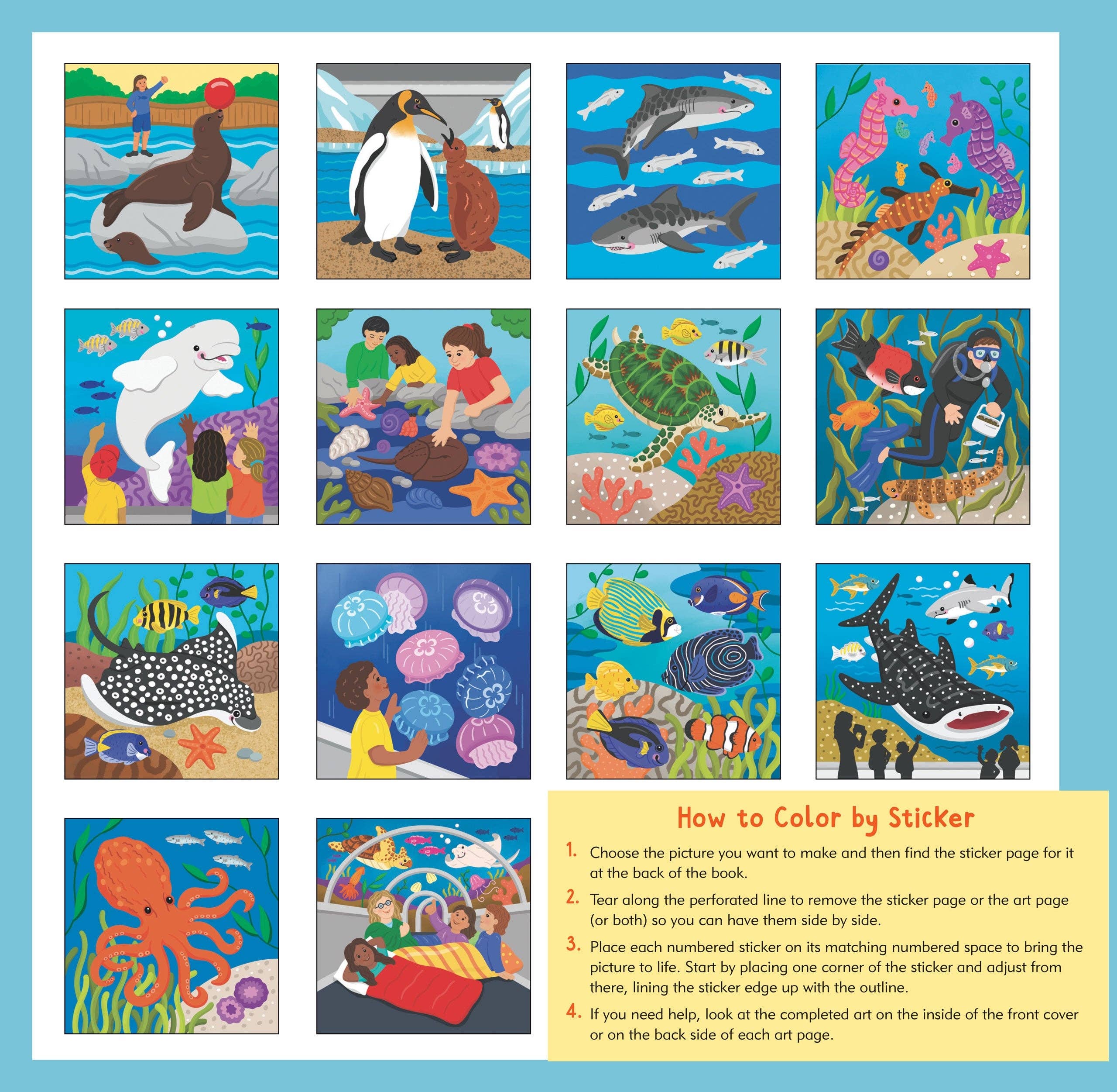 Peter Pauper Press - Wholesale Sticker - Kids & Baby - My First Color-by-Sticker Book - At the Aquarium1