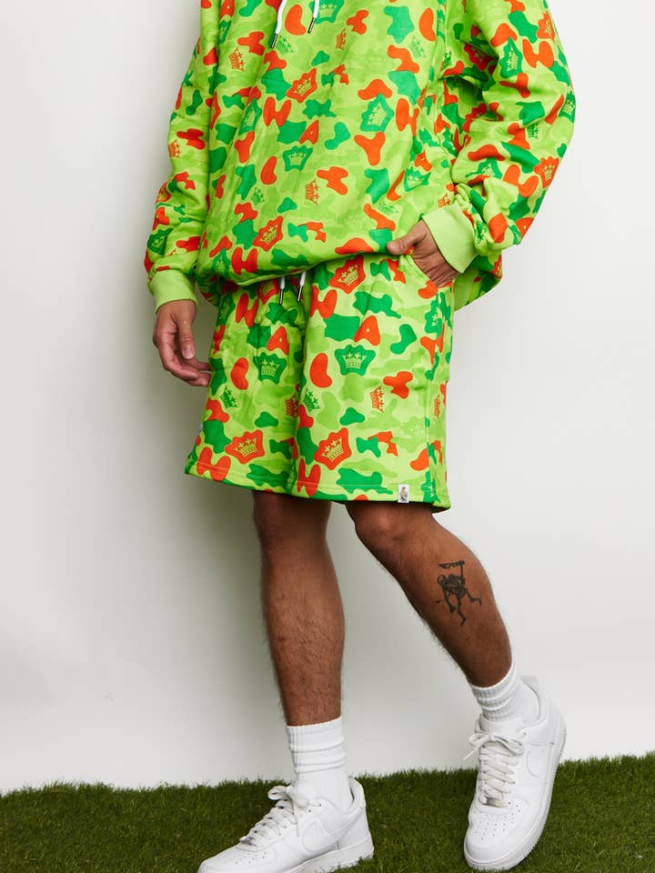 Pantaloncini sportivi YH Camo per la vendita all'ingrosso da parte di Your Highness