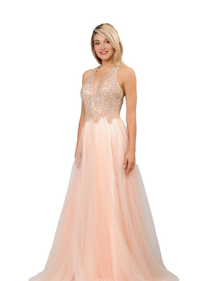 8412 Walk in the dress of your dreams with this beaded for wholesale by POLY USA