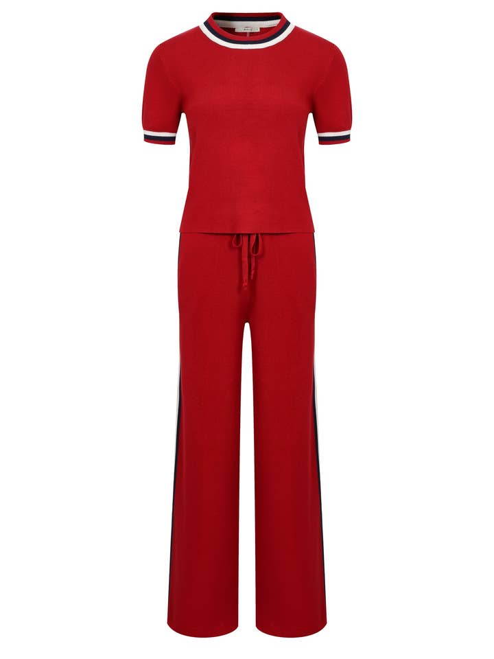 Monday Through Sunday Knit Set with Stripe Detail for wholesale by RIVIR