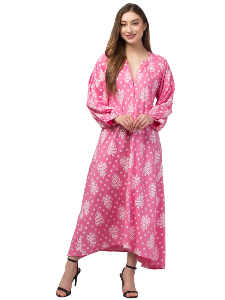 Vestido Longo Rosa Zoya por atacado de AYKA