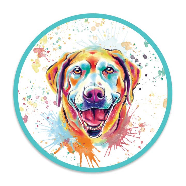 RetroPlanet - Vente Autocollant - Autocollant aquarelle en vinyle Motif chien Labrador Retriever Chocolate