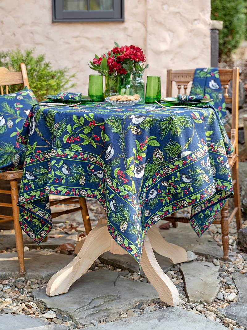 April Cornell – Großhandel Tischdecken – Meisen-Tischdecke - Marineblau2