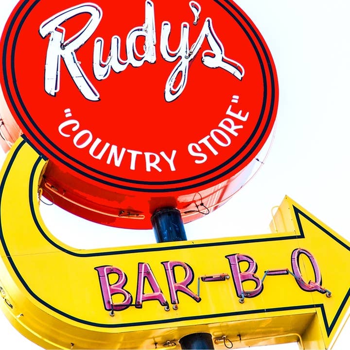 Rudy's Country Store & BBQ Ceramic Coaster for wholesale by South Austin Gallery