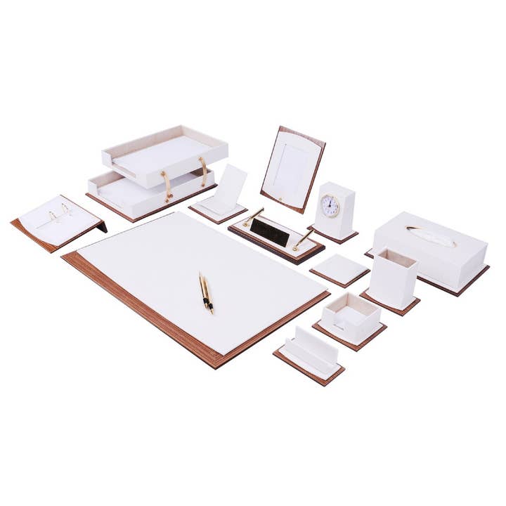 MOOG Personalised Leather Deluxe Desk Set - Lux 14 PCS for wholesale by MOOG LLC