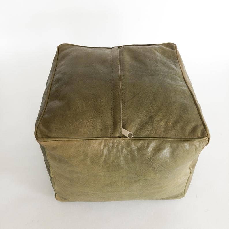ProHandmadeDesign - Vendita all'ingrosso Pouf - Pouf ottomano quadrato marocchino in pelle autentica6