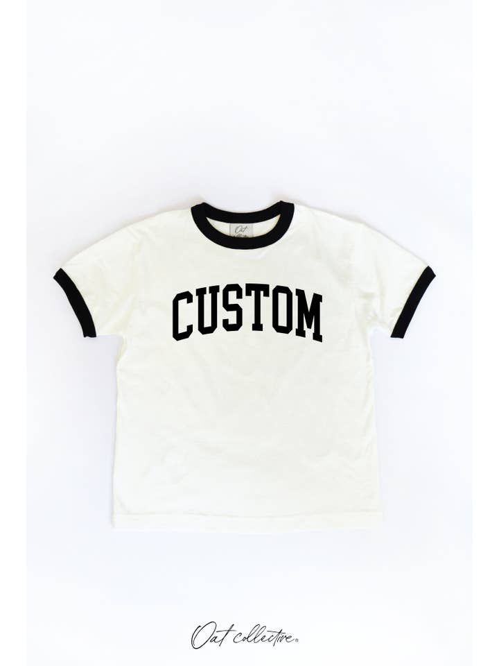 OAT COLLECTIVE - Wholesale Screen Printed T-Shirt - Kids - CUSTOM Toddler Unisex Ringer Top4