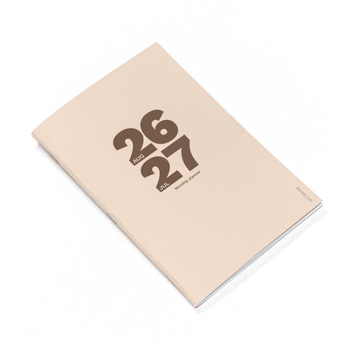 2026-2027 Small Monthly Planner PLUS · A5-like size · Biscuit color for wholesale by OCTAGON DESIGN