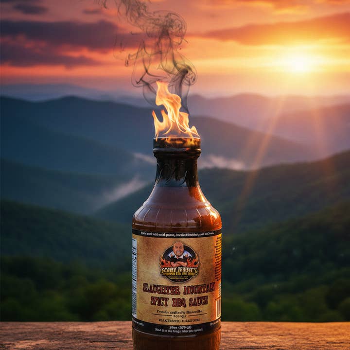 Scary Jerry's Mountain Fire Hot Sauce - Wholesale BBQ Sauce - Slaughter Mountain Spicy BBQ Sauce0
