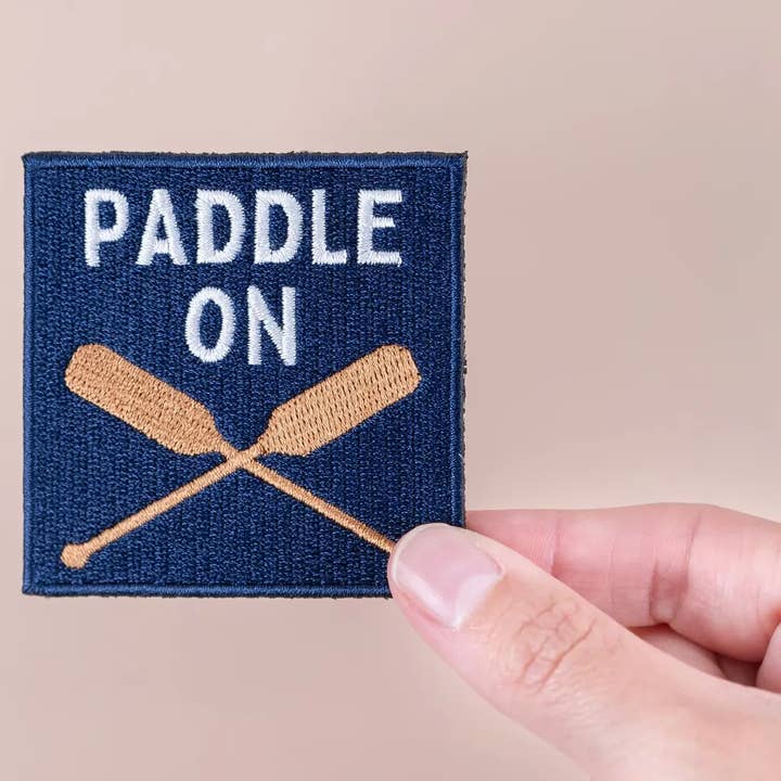 Field Trip Threads - Wholesale Patch - Paddle On Embroidered Iron-On Patch Lake Canoe Outdoor Bag1