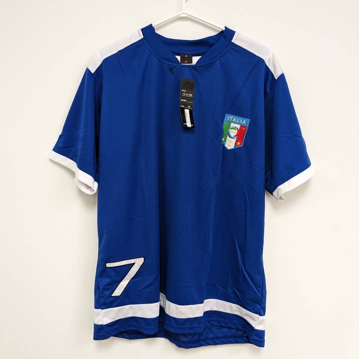 Italy Blue Men's Jersey for wholesale by Flag Matrix Inc