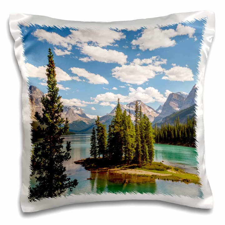 3dRose, Canada, Jasper National Park, Maligne Lake and Spirit Island, Pillow Case for wholesale by 3dRose