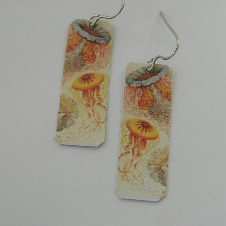 Sarah Wood Studio – wholesale Dangle earrings – Earrings Jellyfish Ernst Haeckel Scientific illustrations