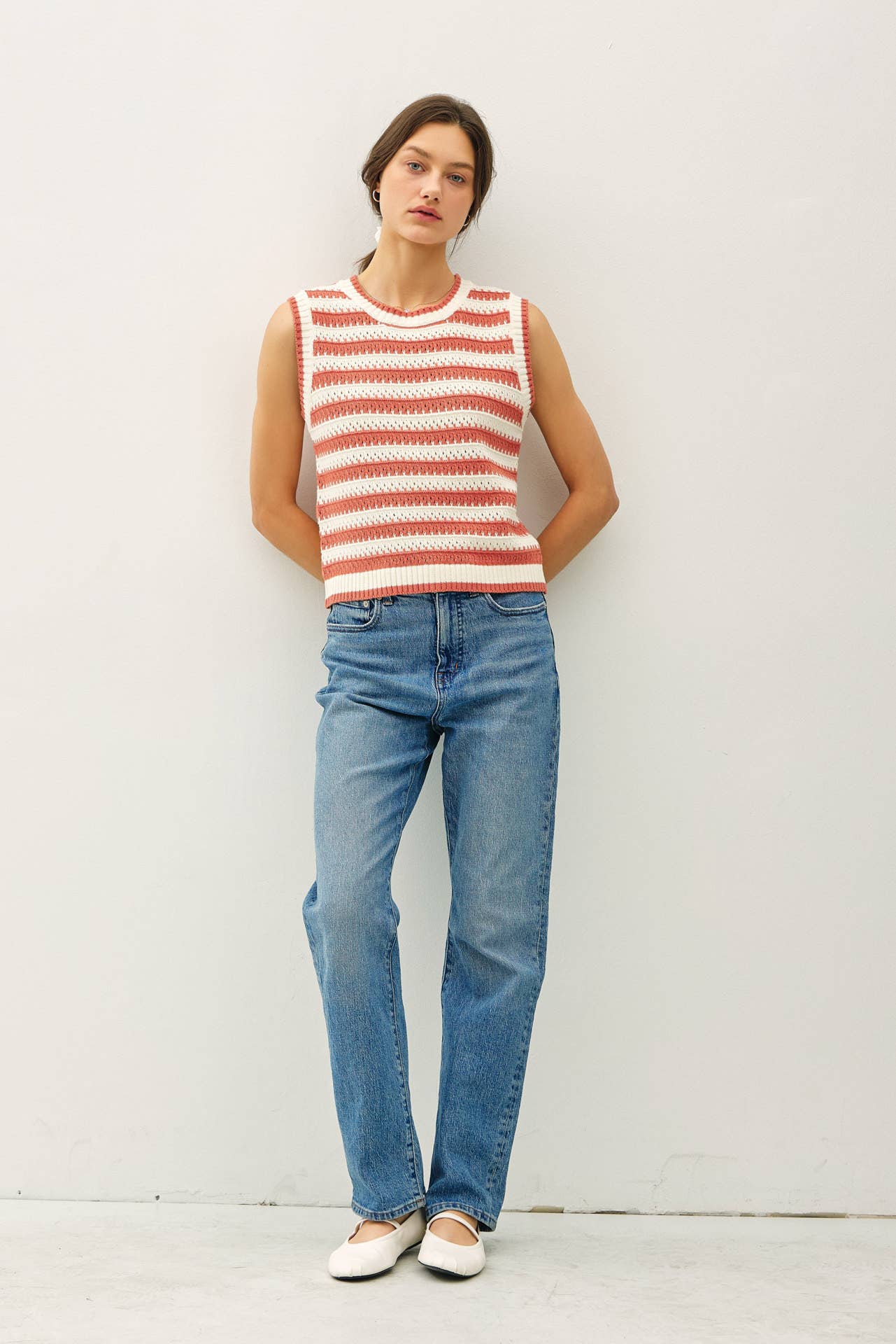 Be Cool - Wholesale Tank Top - Women's - POINTELLE CHUNKY KNIT STRIPED TANK TOP 9