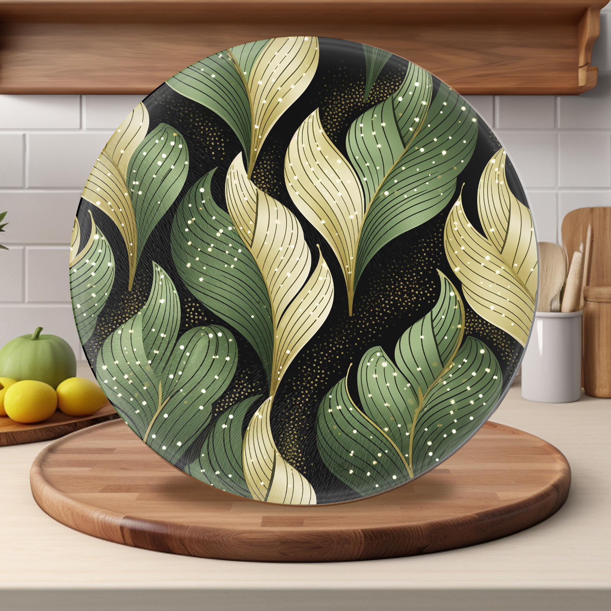Fernville Creations - Wholesale Cutting Board - Abstract Leaves, Tempered Glass, Charcuterie Board8