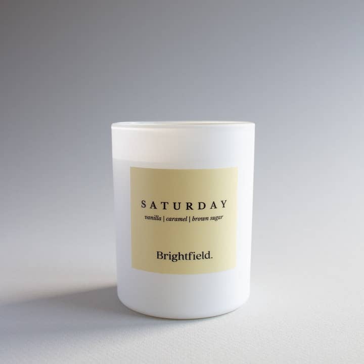 Brightfield - Wholesale Jar/Filled Candle - Saturday Non-Toxic Coconut Soy Candle with Wood Wick